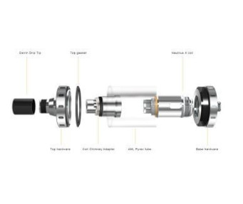 Tube pyrex et adaptateur 4 ml  pour clearomiseur Nautilus X-XS - Aspire