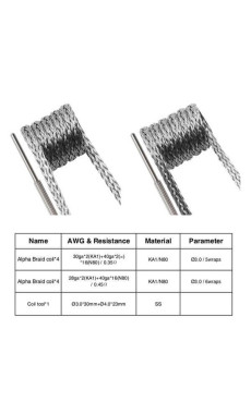 Pack 8 résistances préconstruites Geek Vape - Hybrid Alpha Braid 2in1