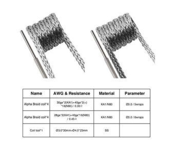 Pack 8 coils préconstruits Geek Vape - Hybrid Alpha Braid 2in1