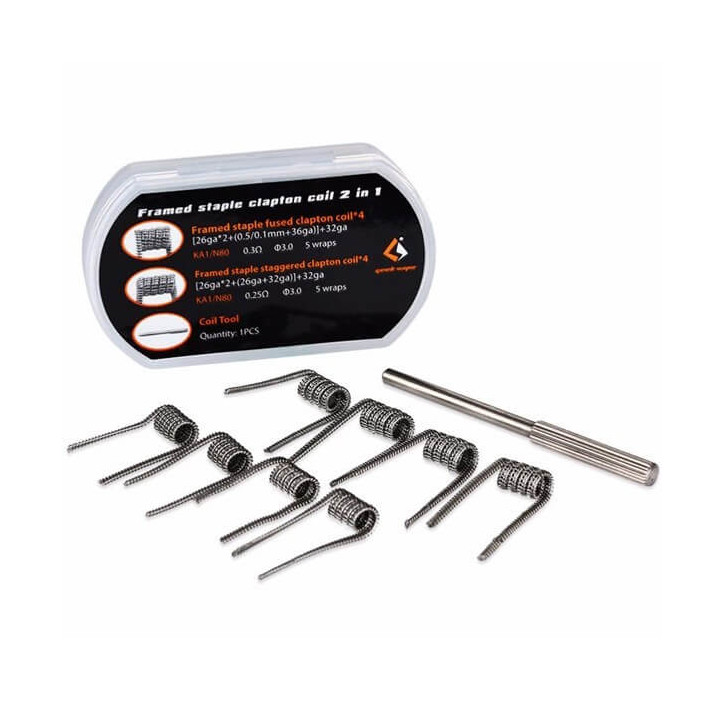 Pack 8 résistances préconstruites Geek Vape - Framed Staple Clapton 2in1