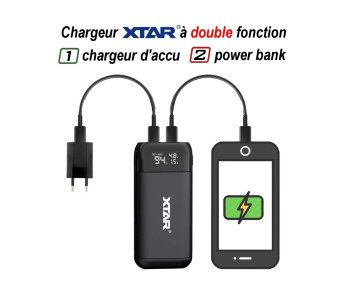Chargeur d'accus PB2S Power Bank - XTAR