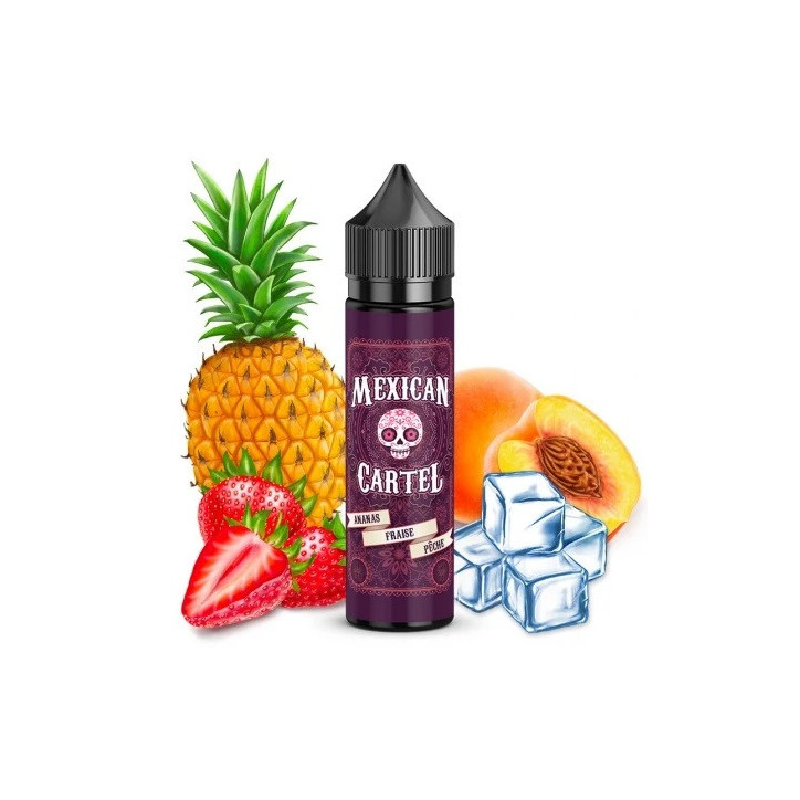 E-liquide Ananas-Fraise-Pêche 50ml - Mexican Cartel
