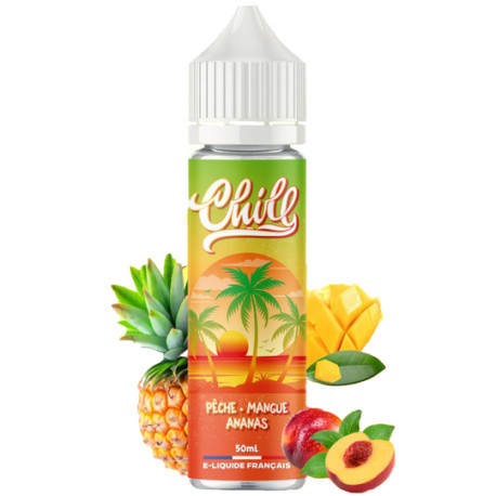 E-liquide Chill Pêche Mangue Ananas 50 ml E-liquide Chill Pêche Mangue Ananas 50 ml