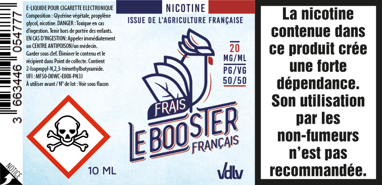 étiquette Booster français frais VDLV