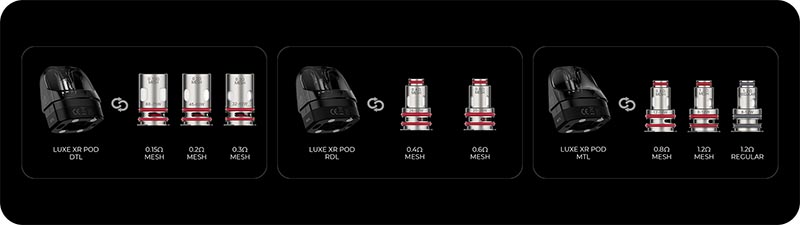 Luxe XR Max - Pods compatibles