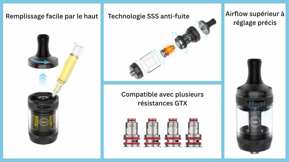Caractéristiques XTANK T VAPORESSO