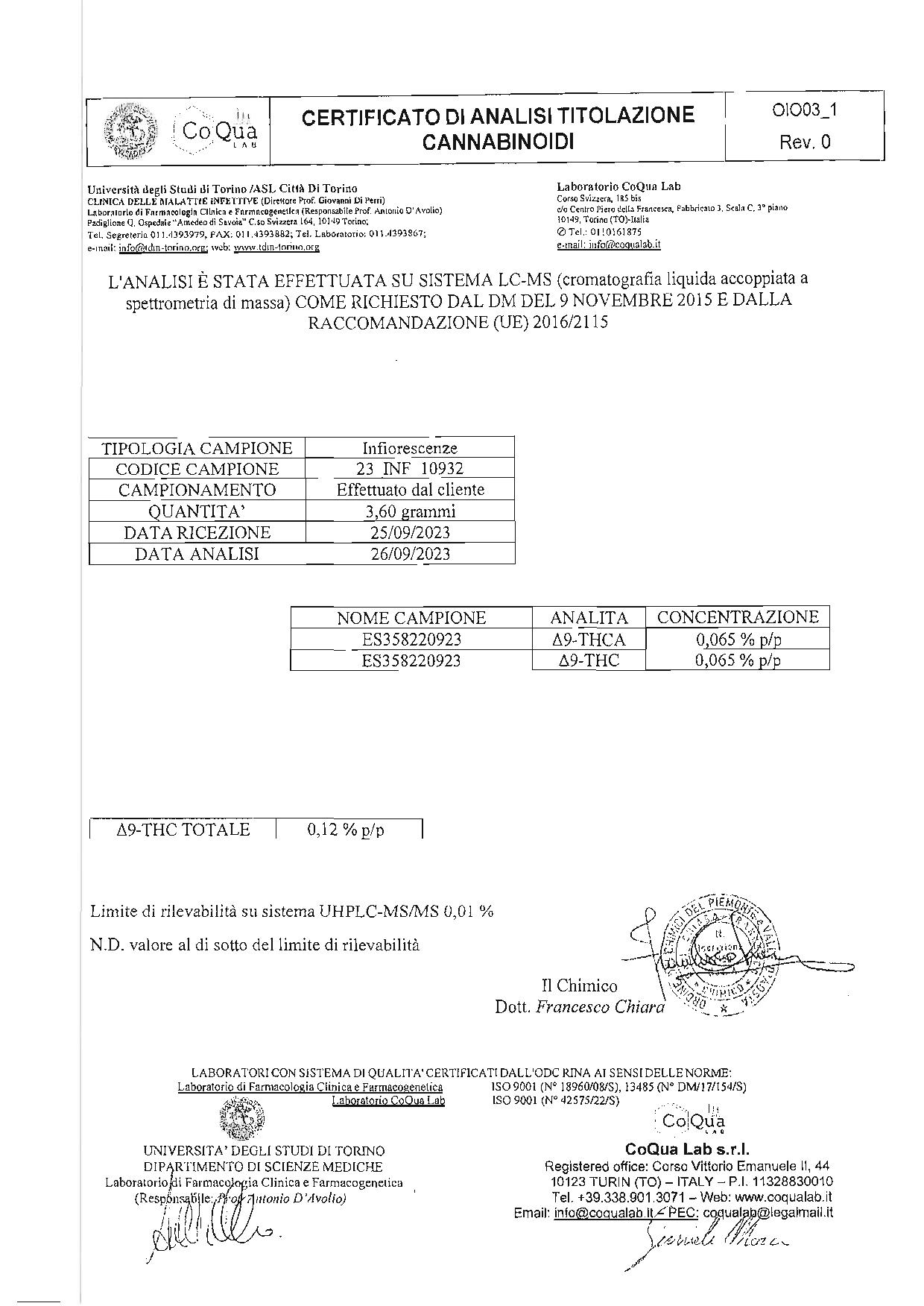fiche sanitaire White Widow